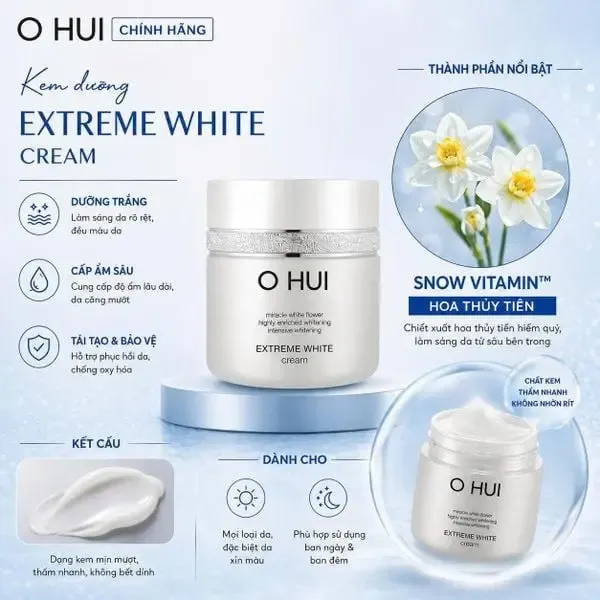 Kem dưỡng trắng da trị nám Ohui Extreme White Cream 50ml - Ảnh 2