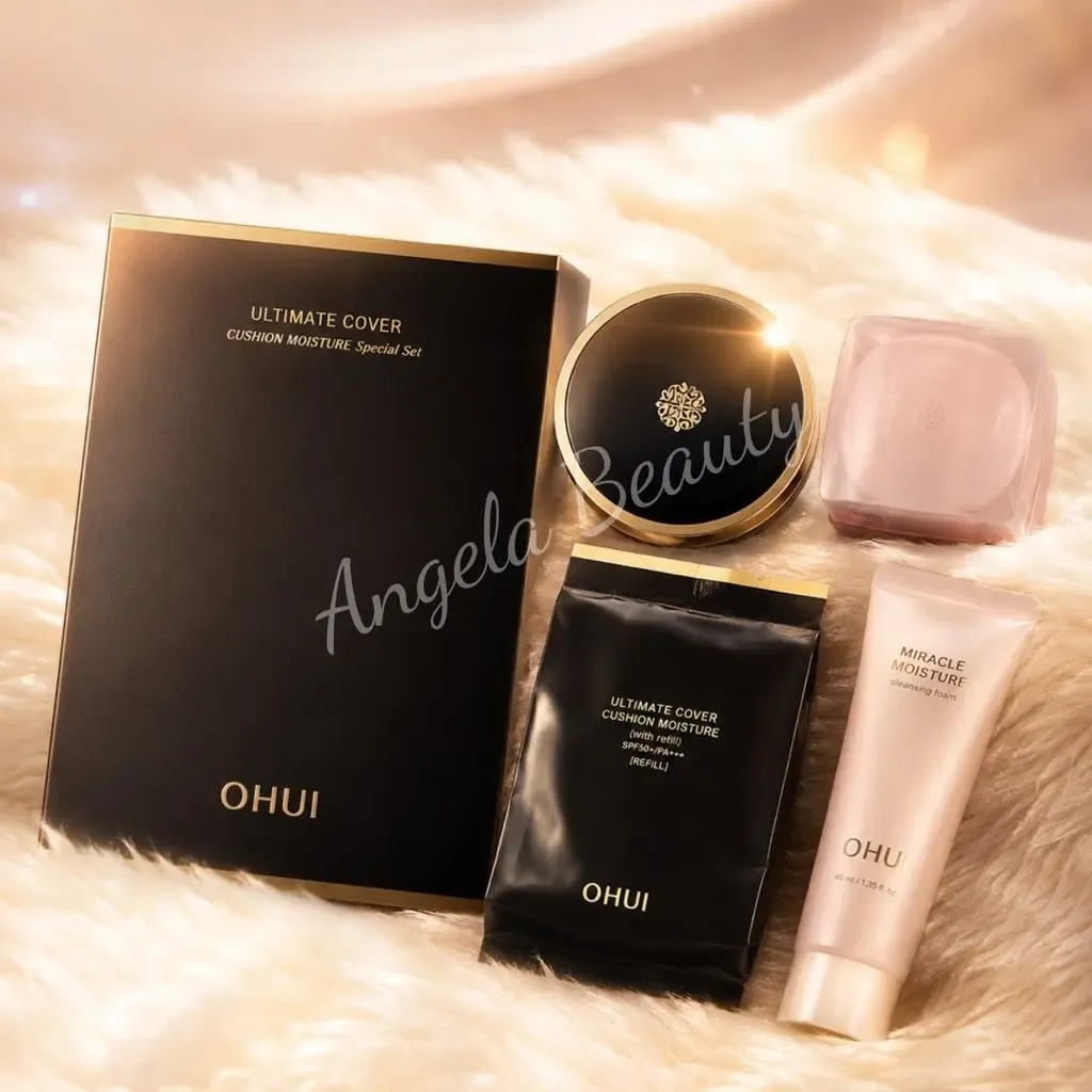 Set Phấn nước Ohui Ultimate Cover Cushion Moisture Special Set SPF50+/PA+++