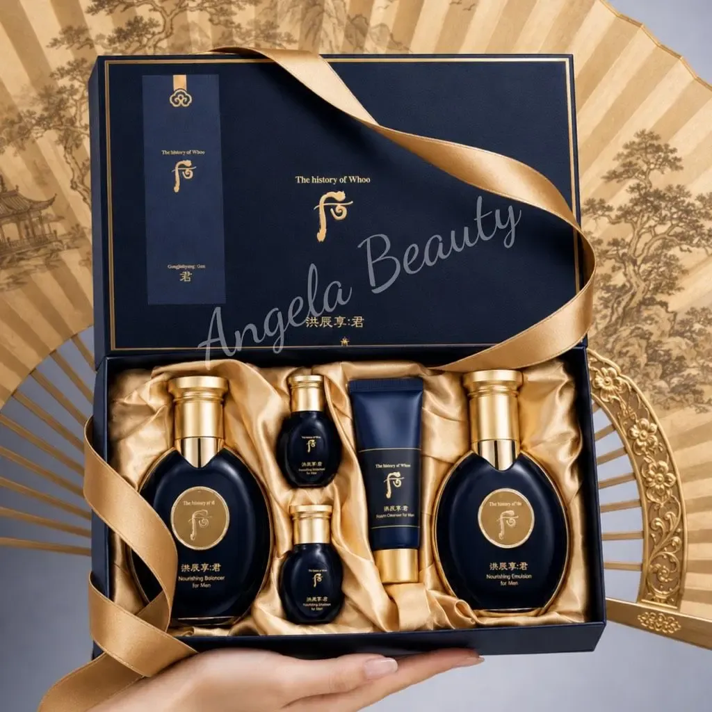 Set Dưỡng Whoo Gongjinhyang For Men, Da sáng đẹp, Se khít lỗ chân lông cho da mịn màng, mạnh mẽ và đầy sức sống.