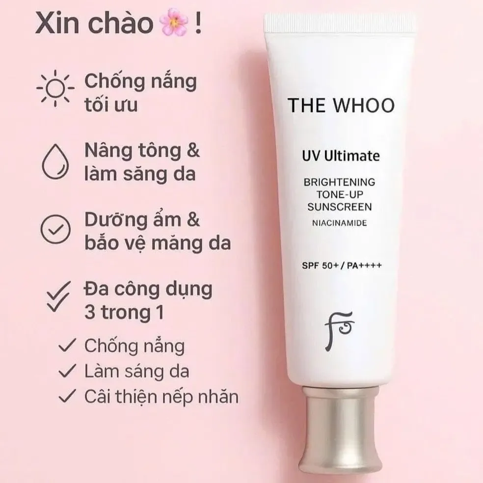 Kem Chống Nắng Nâng Tone The Whoo UV Ultimate Brightening Tone Up Sunscreen 50ml